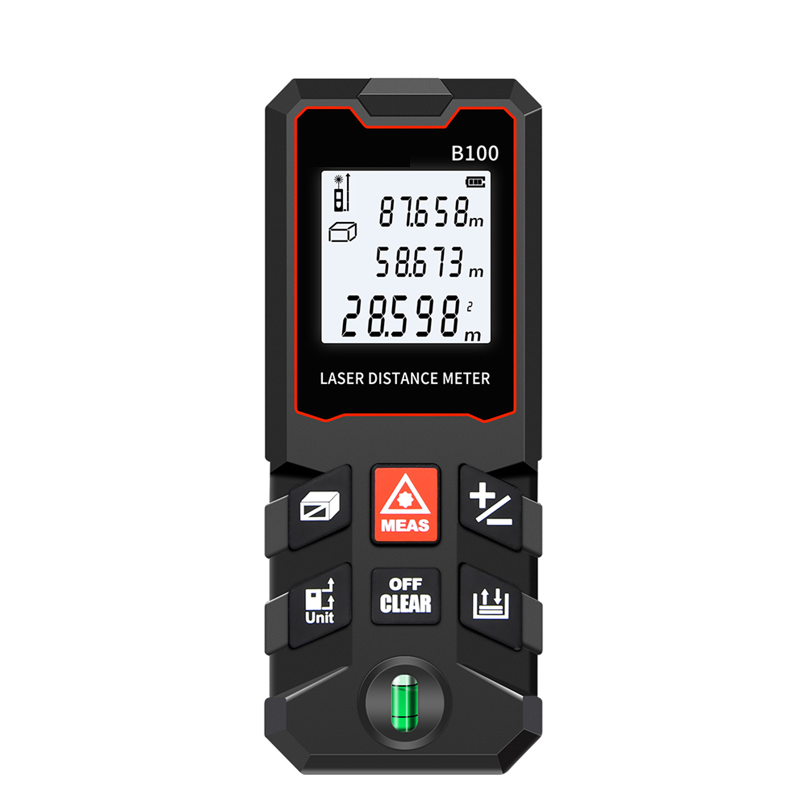 Laser Distance Meter With Bubble Level - 100m Laser Measure LCD Digital Laser
