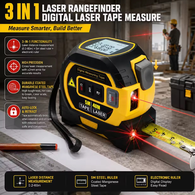 Digital Tape Measure 5M Laser - 2026 New Laser Tape Measure 3