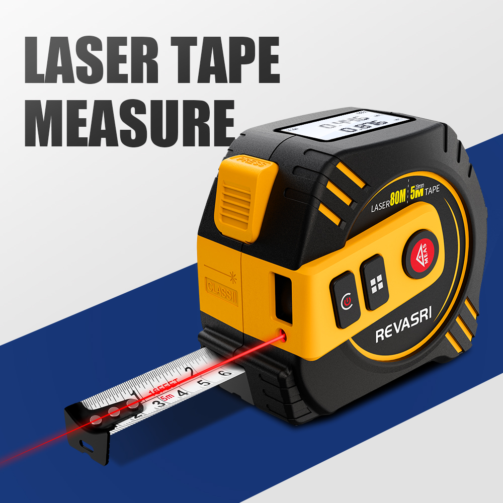 Laser Distance Meter 2 In 1 Tape - REVASRI Laser Tape Measure 2 In