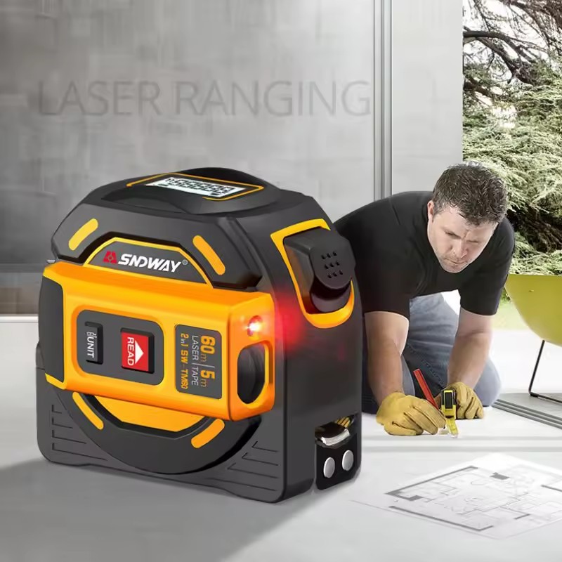 Laser Distance Meter 2 In 1 Tape - SNDWAY SW-TM40 TM60 Digital Rangefinder Laser