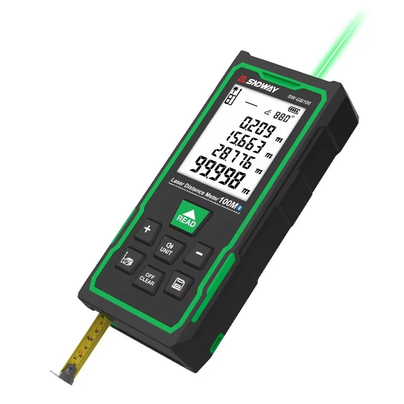 Laser Distance Meter 2 In 1 Tape - SW-GB Measuring Distance/Area/Volume/Pythagorean 2-in-1 Laser Distance