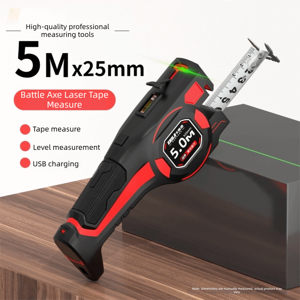 Digital Tape Measure 5M Laser - 3-in-1 Laser Tape Measure Rechargeable 5Mx25mm