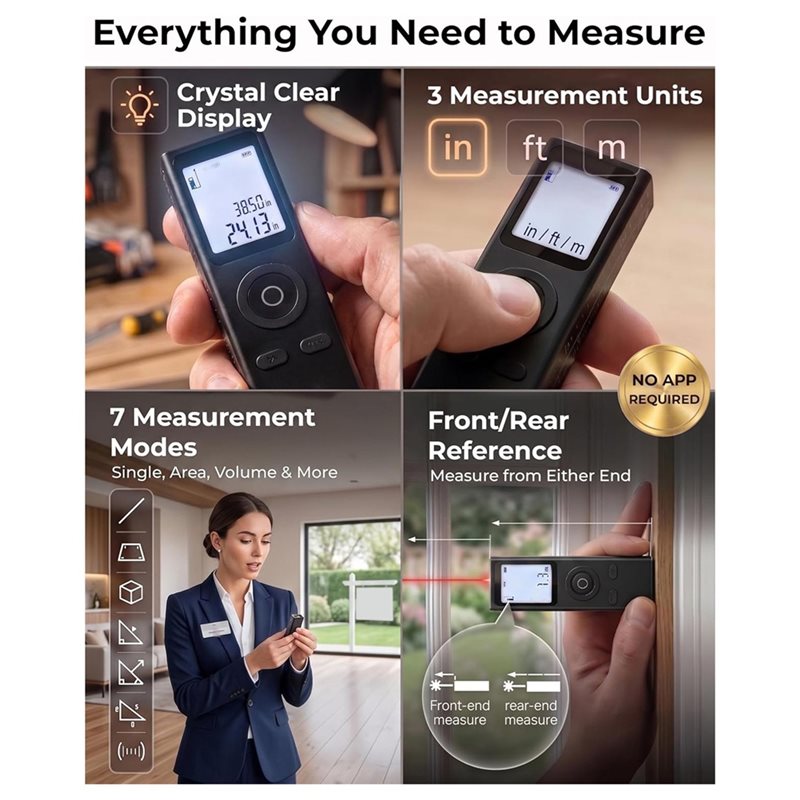 ABEZ Mini Pocket Size Laser Me - Mini Laser Measure Keychain 评论和价格