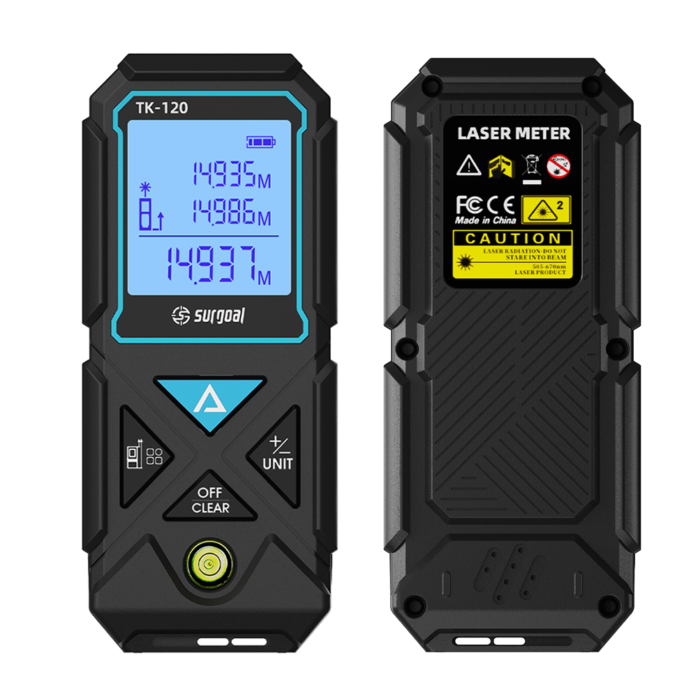 120m Type-C Rechargeable Bubbl - Laser Distance Meter With Bubble Level 评论和价格