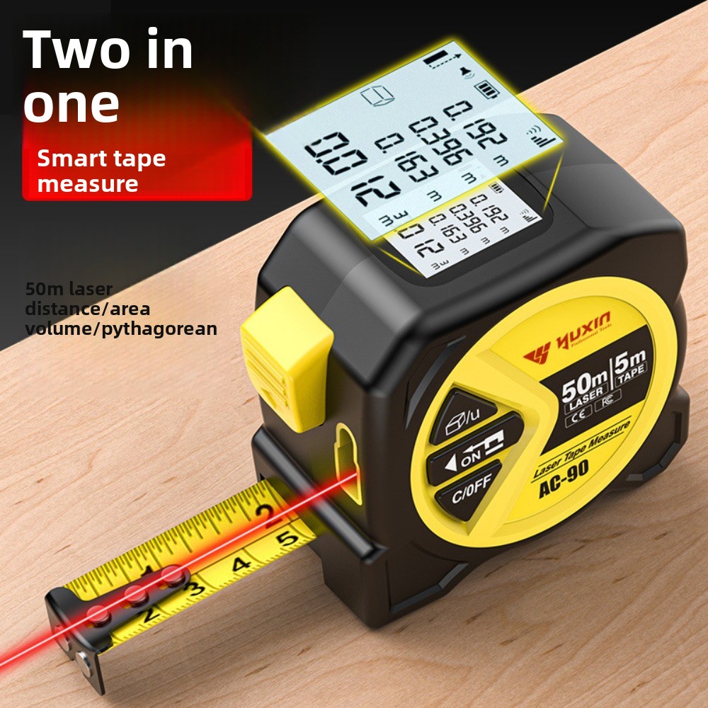 2 in 1 Laser Tape Measure 50m  - Digital Tape Measure 5M Laser 评论和价格
