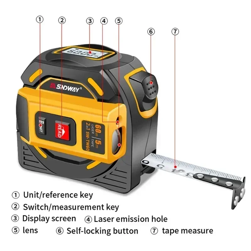 NOYAFA Laser Distance Meter 2  - Laser Distance Meter 2 In 1 Tape 评论和价格