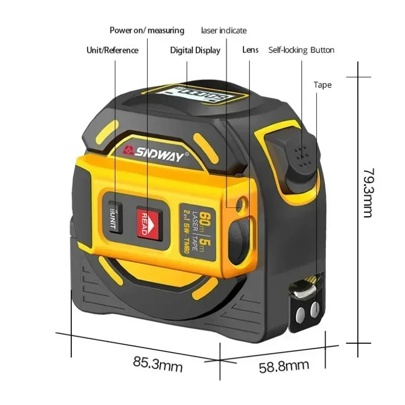 NOYAFA Laser Distance Meter 2  - Laser Distance Meter 2 In 1 Tape 评论和价格