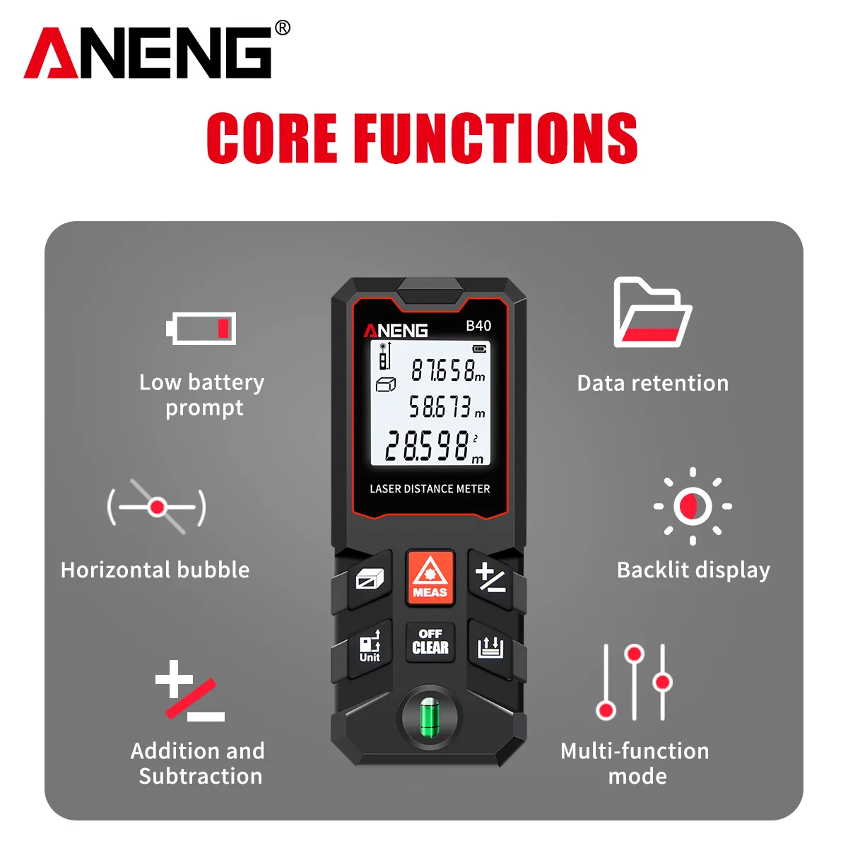 ANENG B40 B60 B80 B100 Handhel - Laser Measure Area Volume Calculator 评论和价格