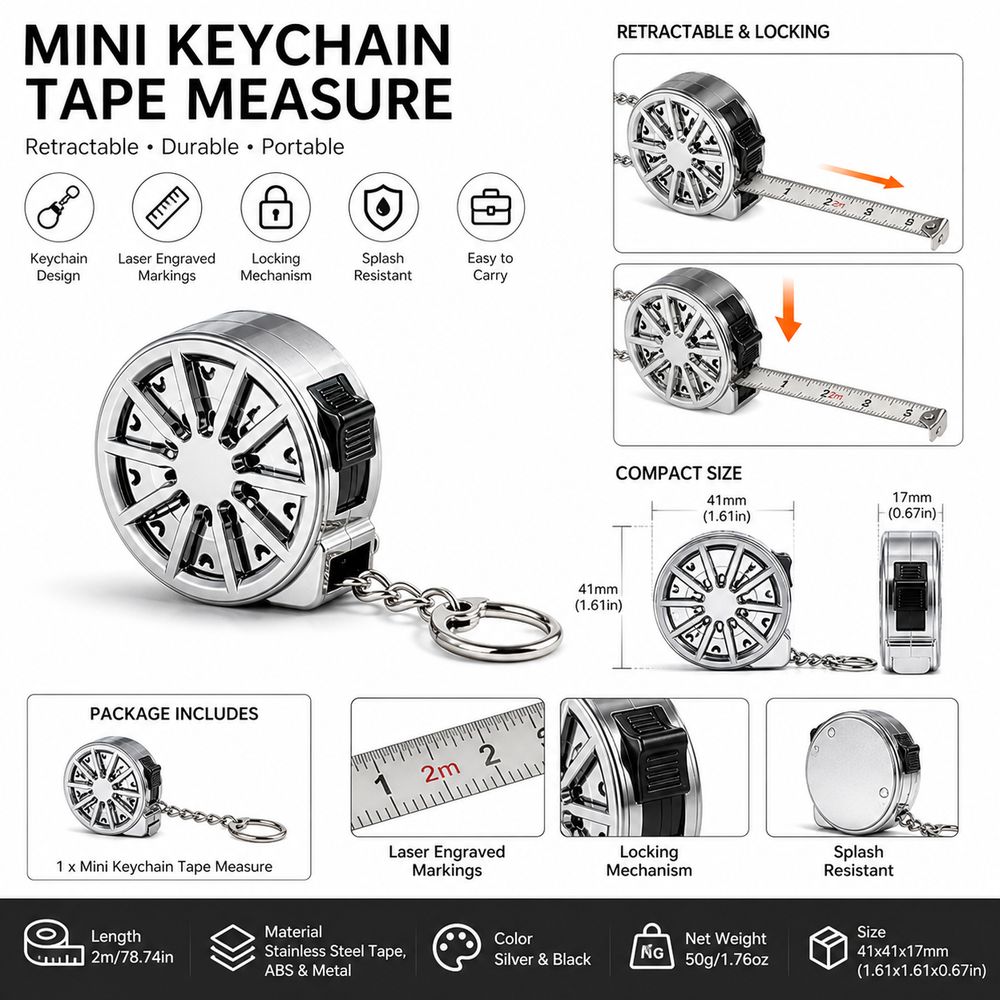 2M Keychain Tape Measure Elect - Mini Laser Measure Keychain 评论和价格