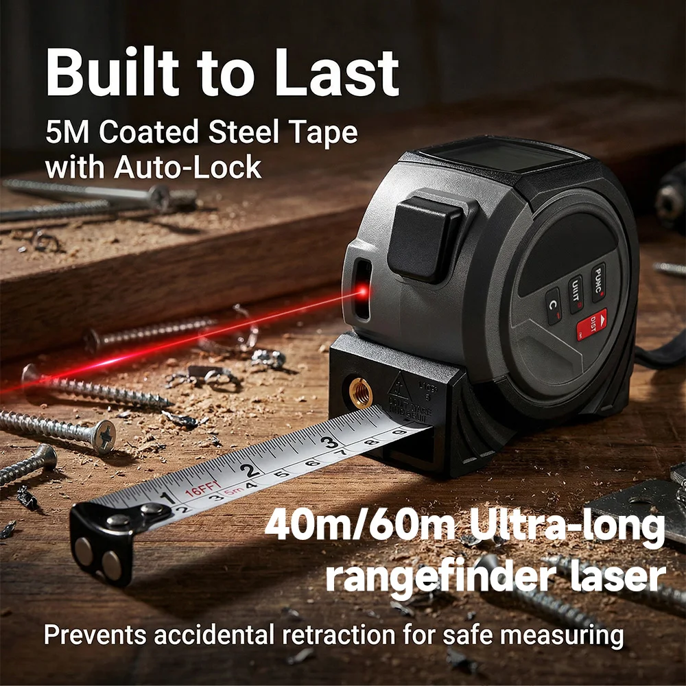 WENMEICE 40m/60m Laser Tape Me - Digital Tape Measure 5M Laser 评论和价格