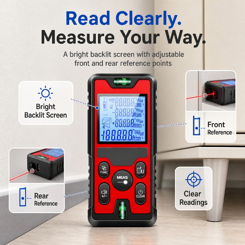 120M Laser Distance Meter USB‑ - Laser Distance Meter With Bubble Level 评论和价格