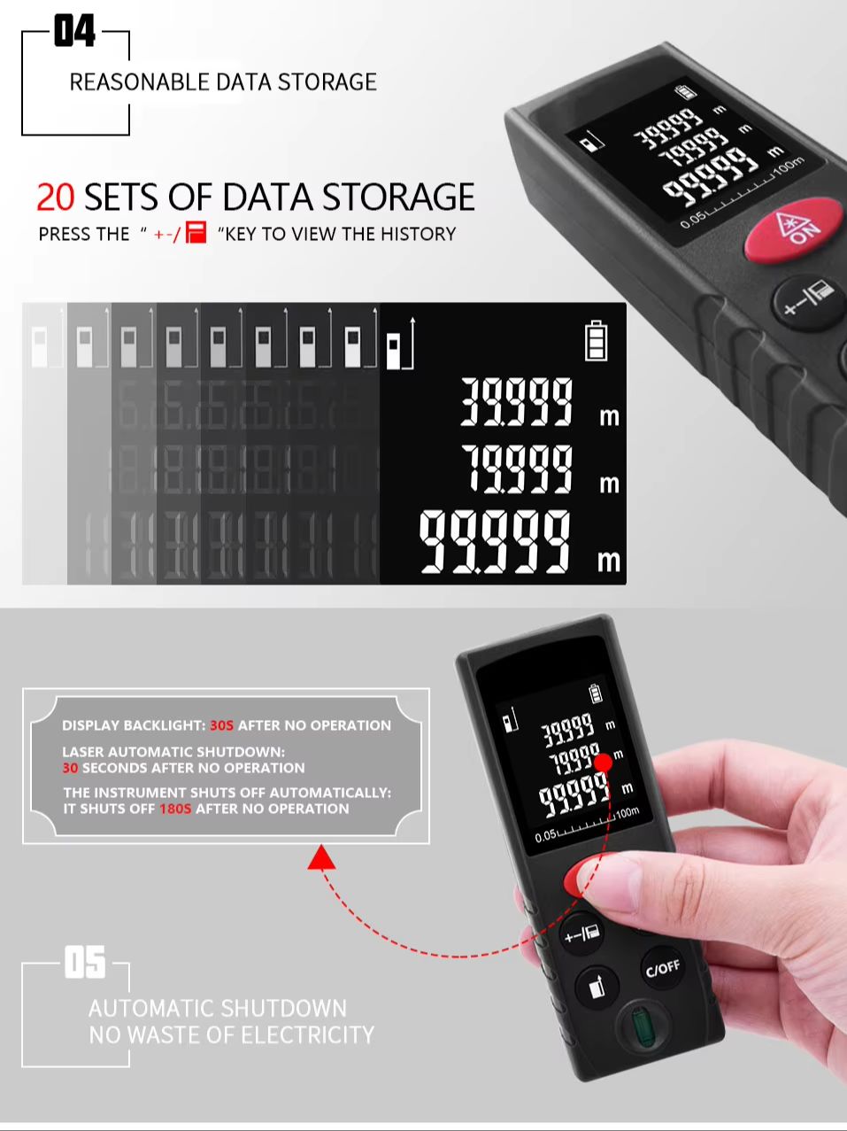 BOAYAL Laser Distance Meter wi - Laser Distance Meter With Bubble Level 评论和价格