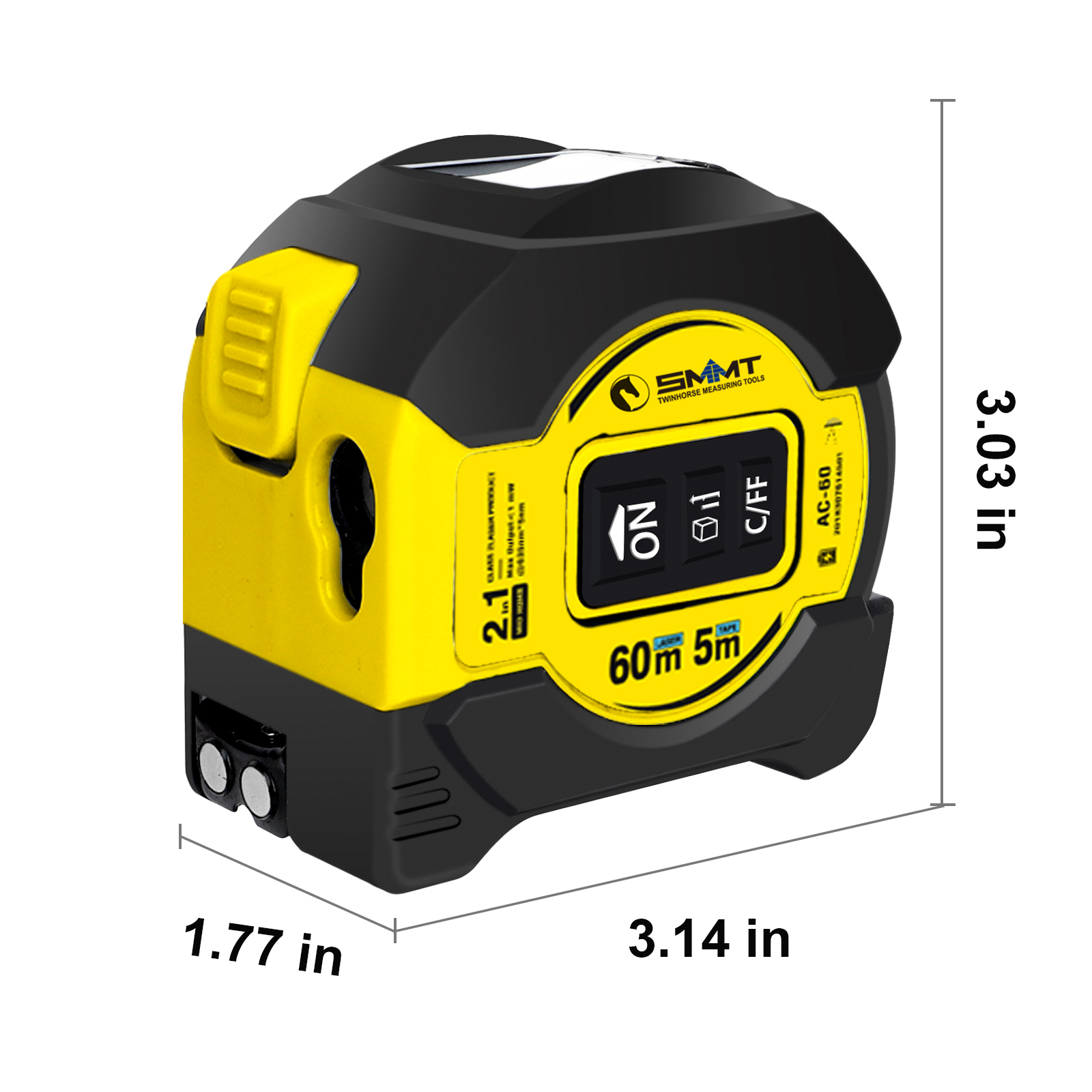 2-in-1 Laser Tape Measure 5m 6 - Laser Distance Meter 2 In 1 Tape 评论和价格