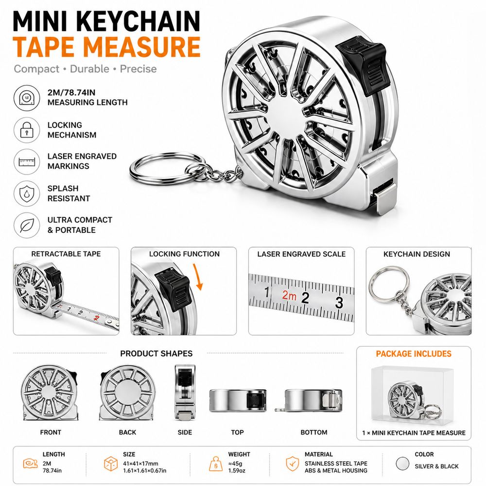 2M Keychain Tape Measure Elect - Mini Laser Measure Keychain 评论和价格