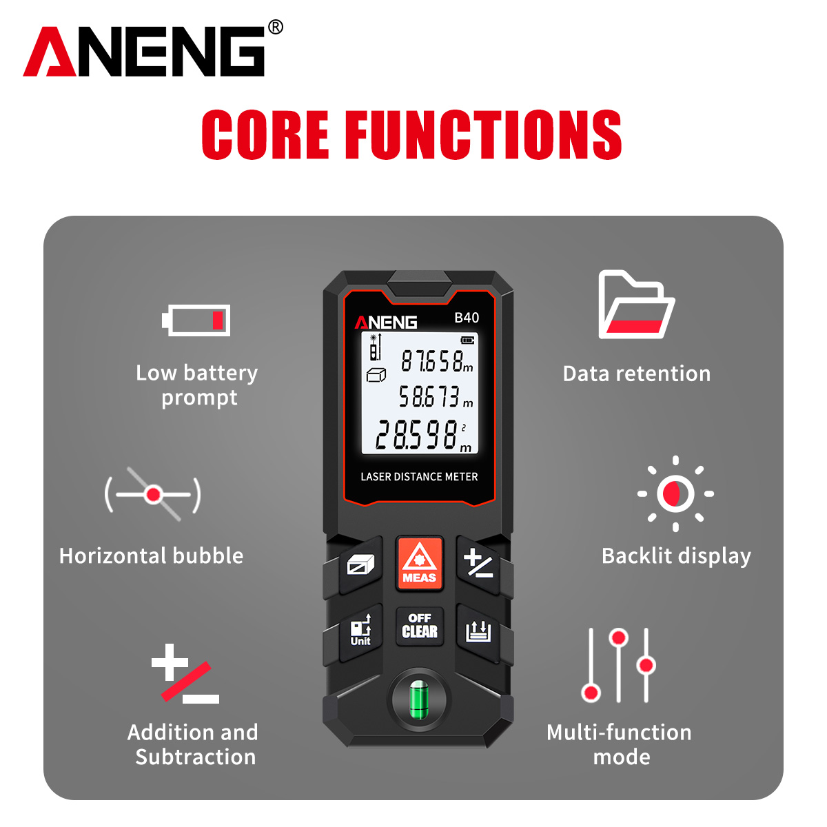 ANENG B40 B60 B80 B100 Handhel - Laser Measure Area Volume Calculator 评论和价格