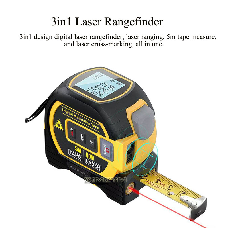 3 in 1 Laser Measuring Tape 40 - Digital Tape Measure 5M Laser 评论和价格