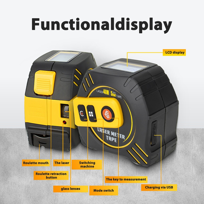B62B 2 in 1 Laser Tape Measure - Laser Distance Meter 2 In 1 Tape 评论和价格