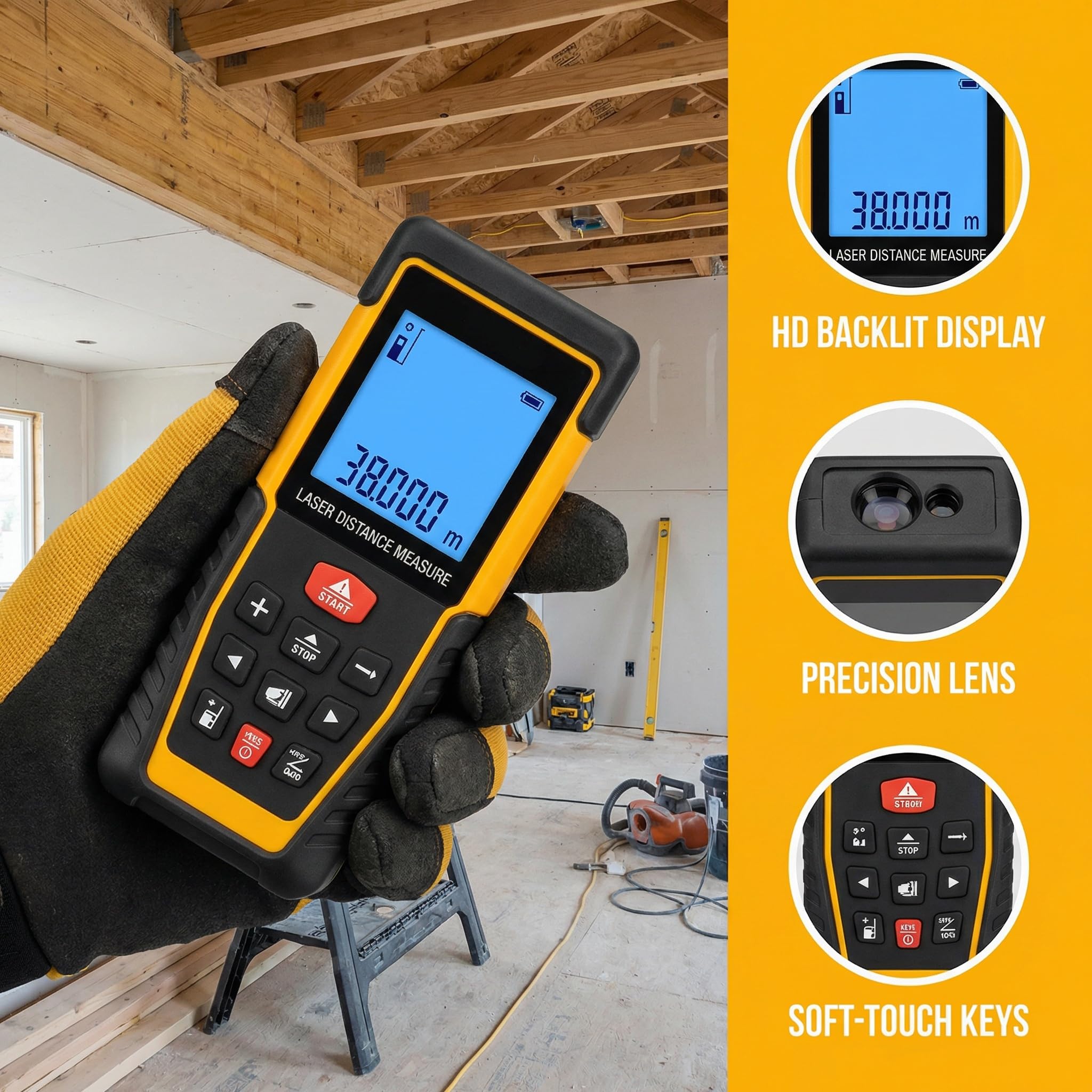 Miangerrn 2-in-1 Laser Tape Me - Laser Distance Meter 2 In 1 Tape 评论和价格