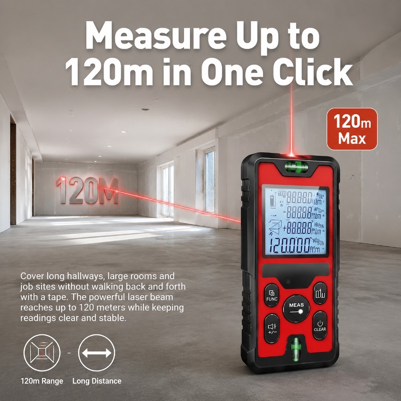 120M Laser Distance Meter USB‑ - Laser Distance Meter With Bubble Level 评论和价格
