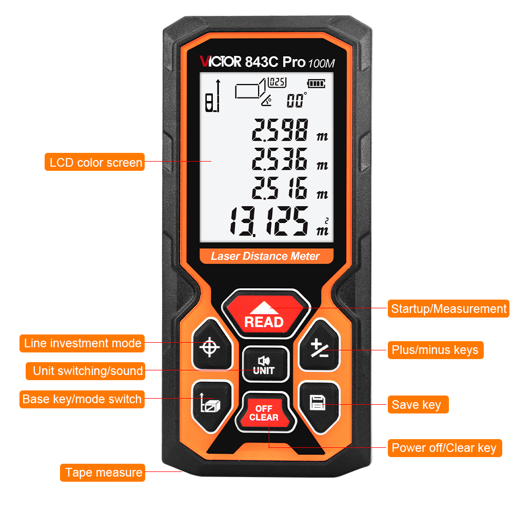 RuoShui 50M/70M/100M Digit Las - Laser Distance Meter 100M 评论和价格