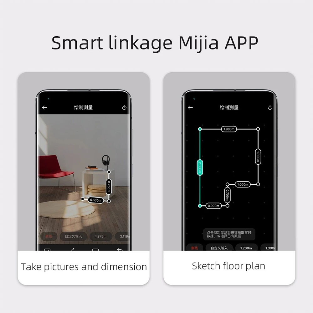 Mijia Smart Laser Rangefinder  - Laser Distance Meter 2 In 1 Tape 评论和价格