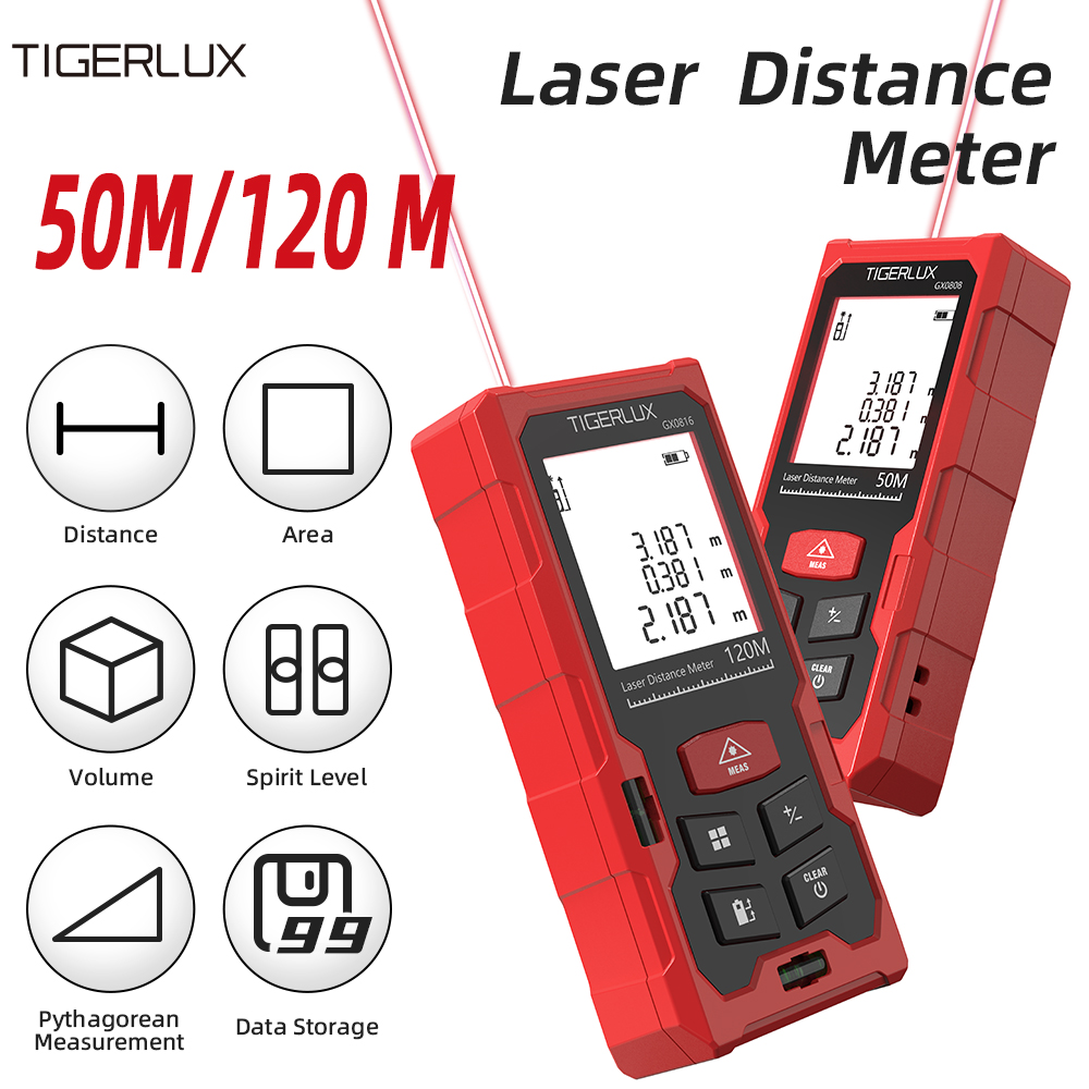 Laser Distance Meter 50M 120M  - Laser Distance Meter With Bubble Level 评论和价格