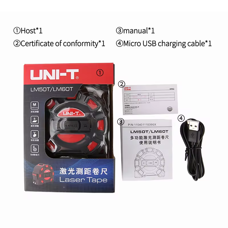 UNI-T LM50T LM60T 2 in 1 Laser - Laser Distance Meter 2 In 1 Tape 评论和价格