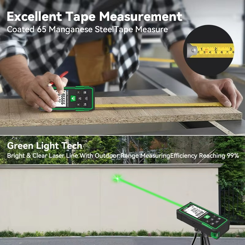 SW-GB Measuring Distance/Area/ - Laser Distance Meter 2 In 1 Tape 评论和价格