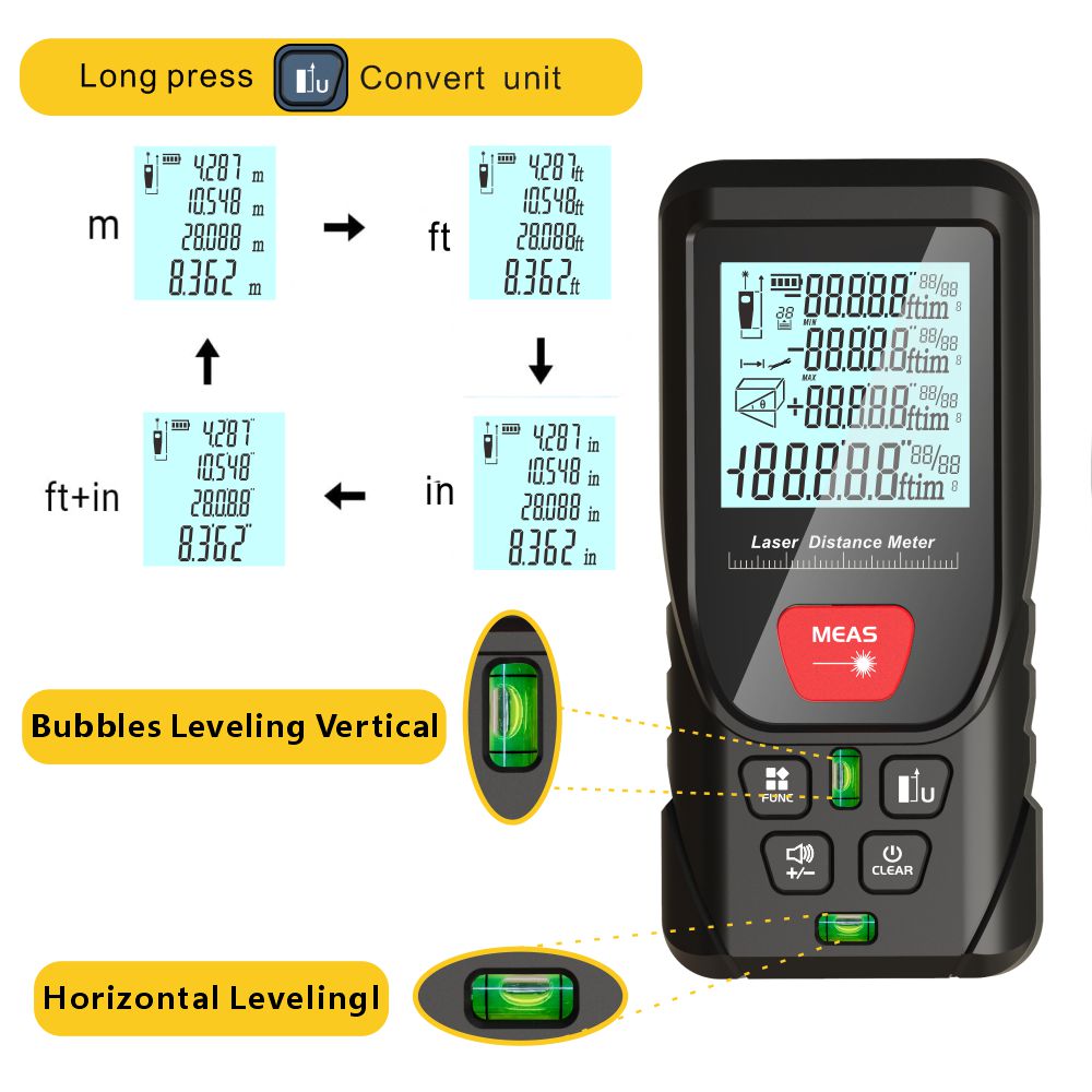 Laser Meter Green Laser Beam D - Laser Distance Meter With Bubble Level 评论和价格